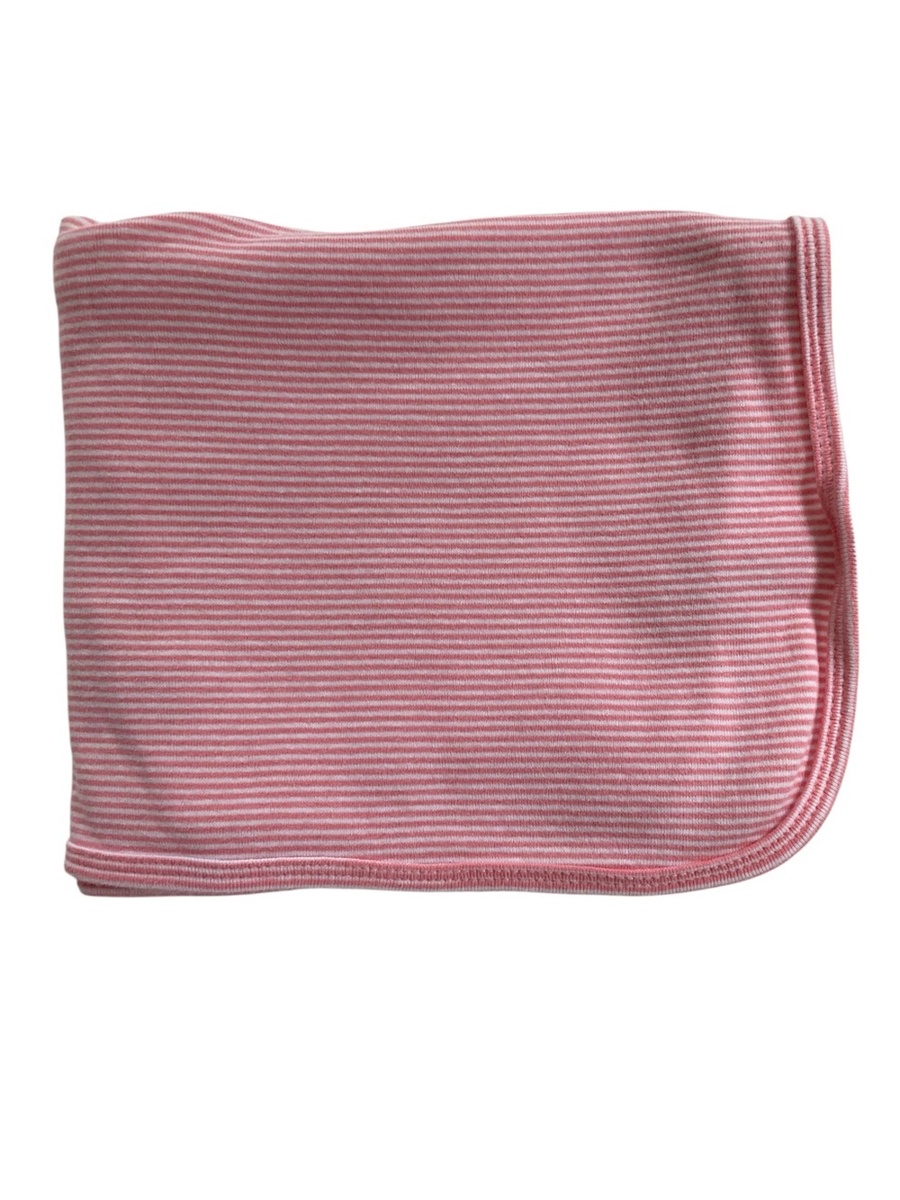 Carter’s Baby Blanket Pink Salmon Stripes Cotton Jersey Knit 30" x 33".
